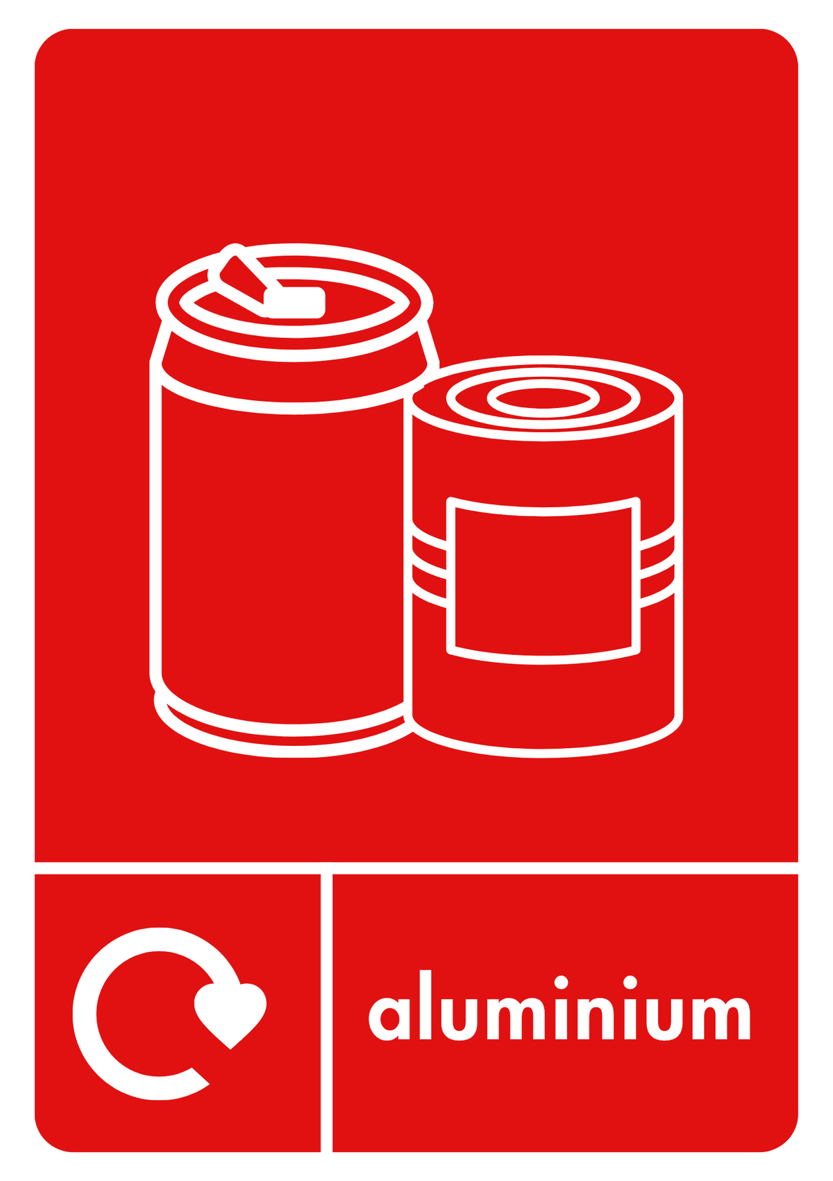 A5 Red Aluminium Sticker