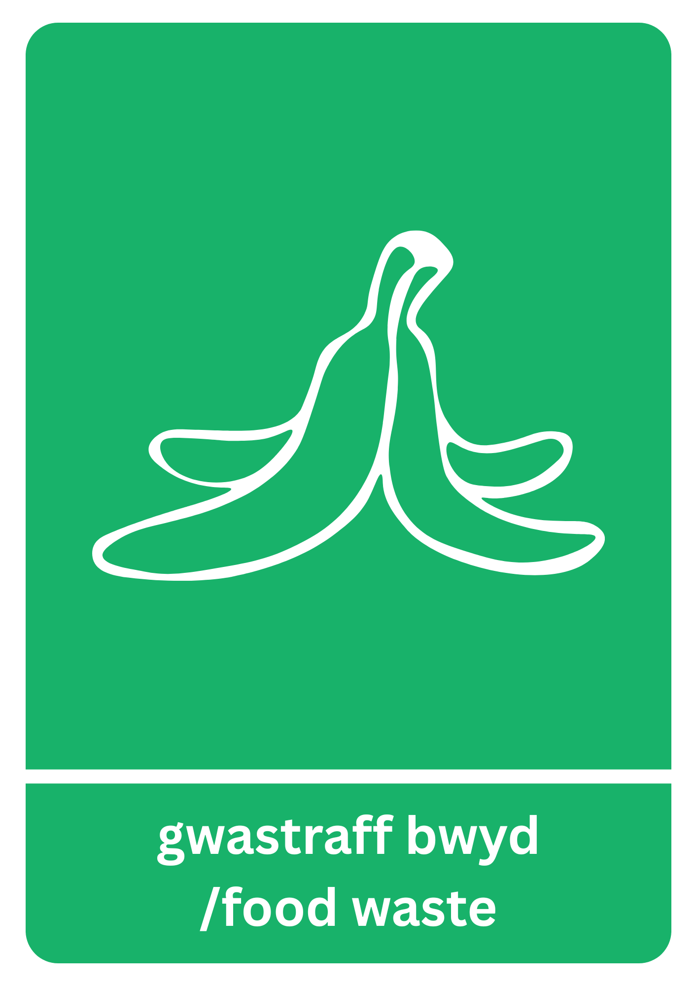 A5 Bilingual Food Waste Recycling Sticker