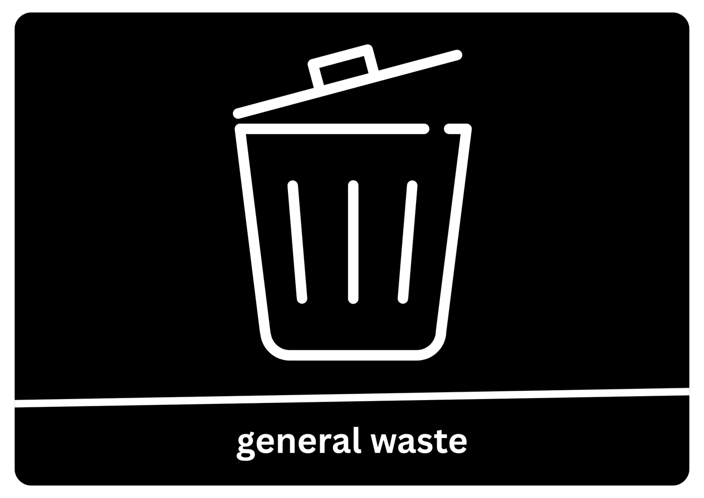 Sticer Gwastraff Cyffredinol A4