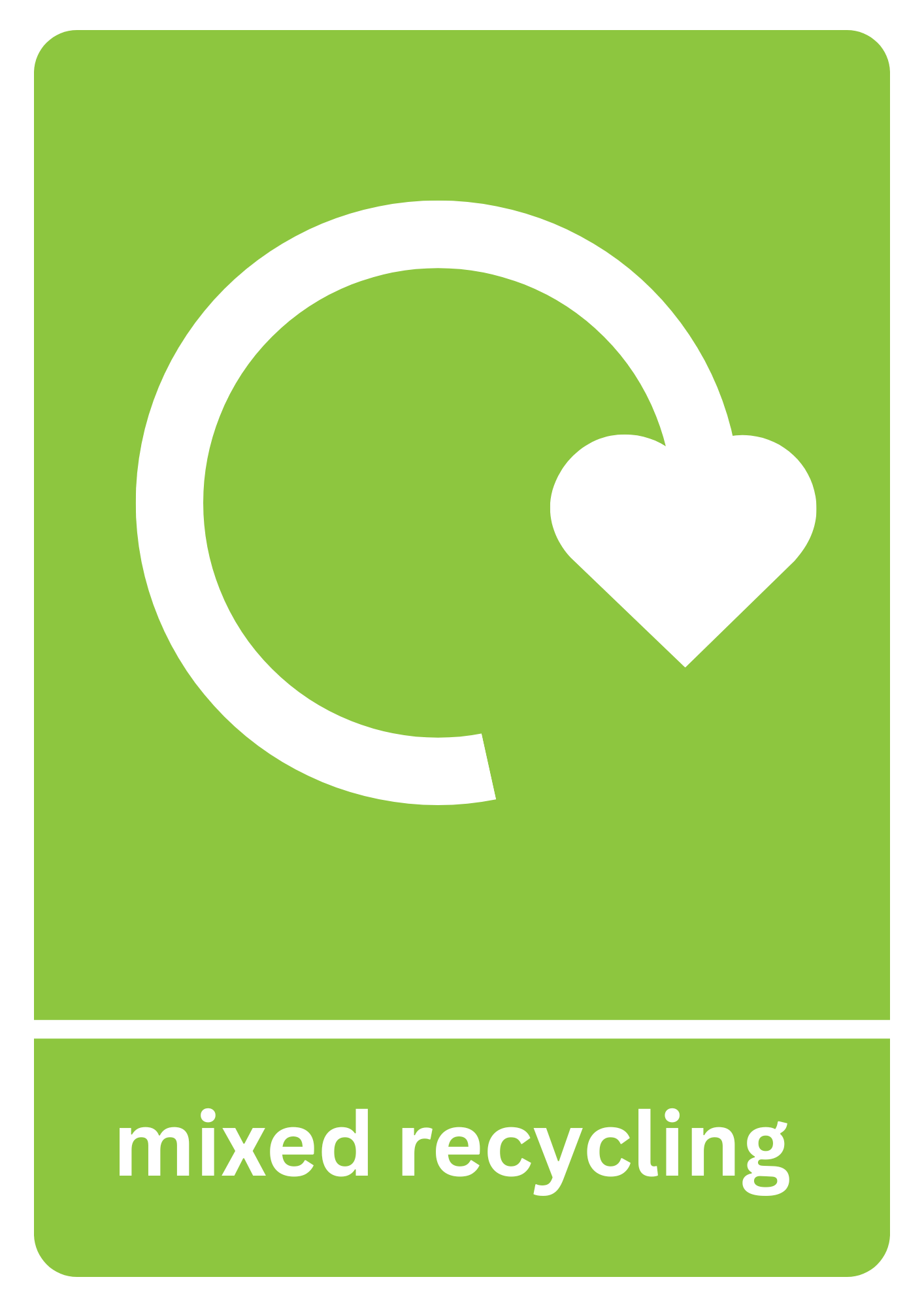 Sticer Ailgylchu Cymysg A4