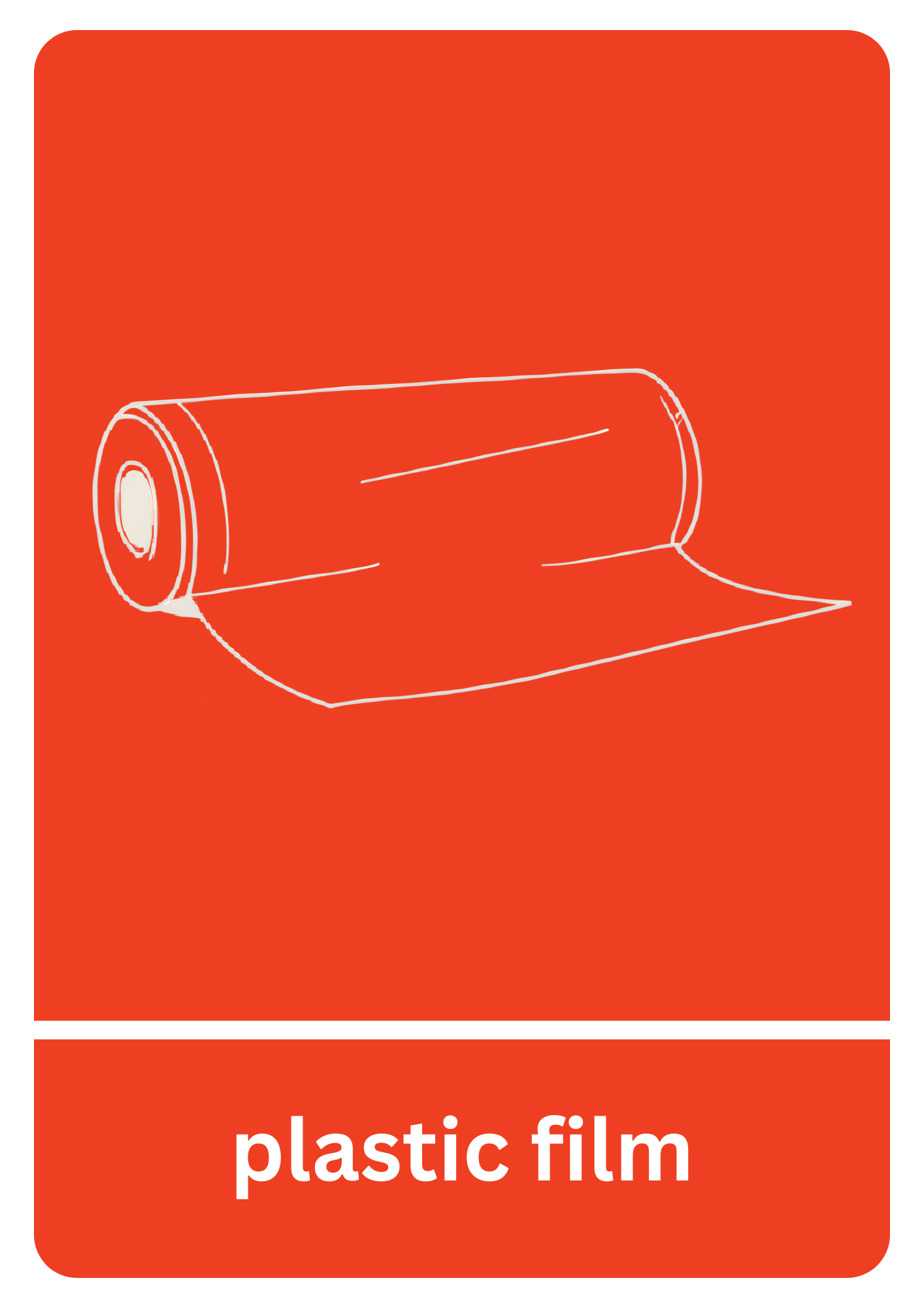 A4 Plastic Film Recycling Sticker