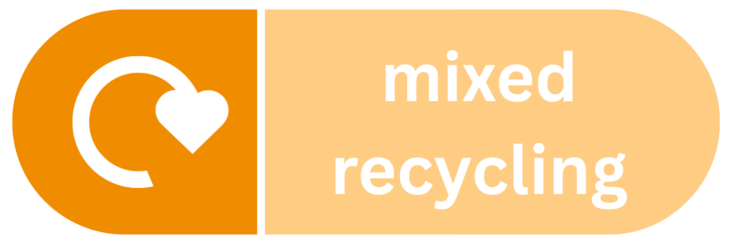 Orange Mixed Recycling Sticker