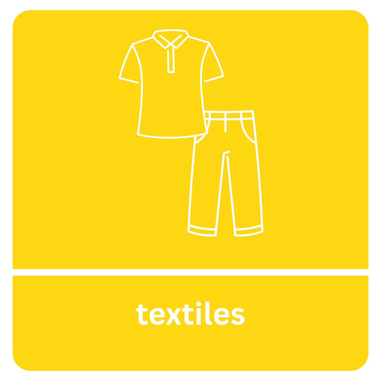 Square Textiles Recycling Sticker