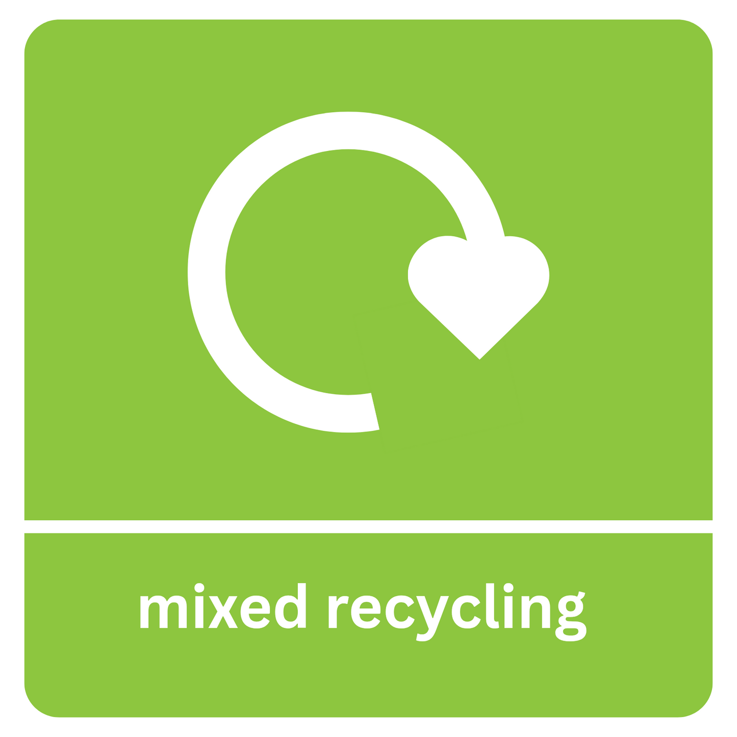 Square Mixed Recycling Sticker