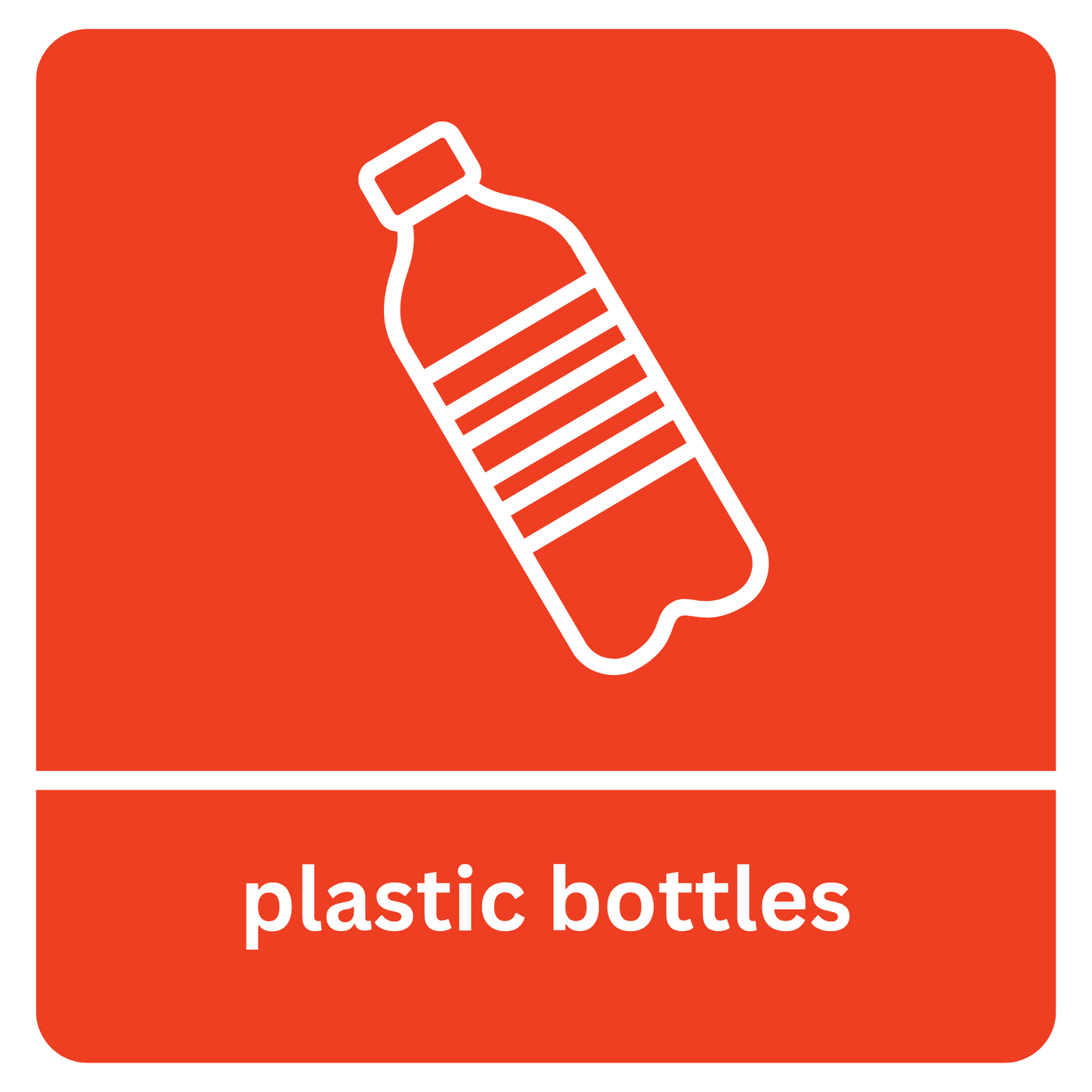Square Plastic Bottles Recycling Sticker