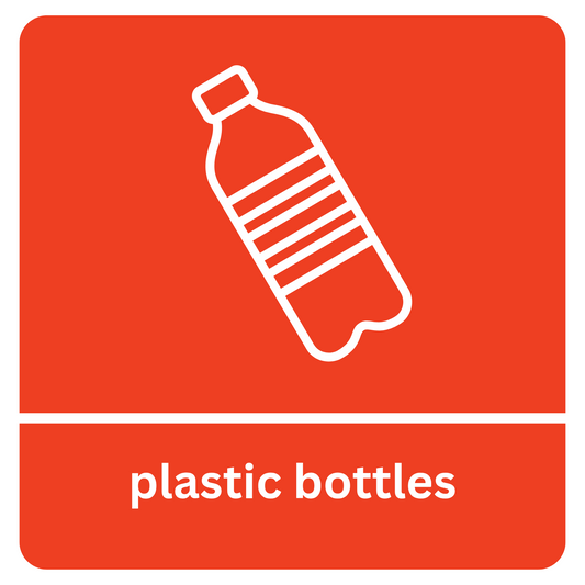 Square Plastic Bottles Recycling Sticker