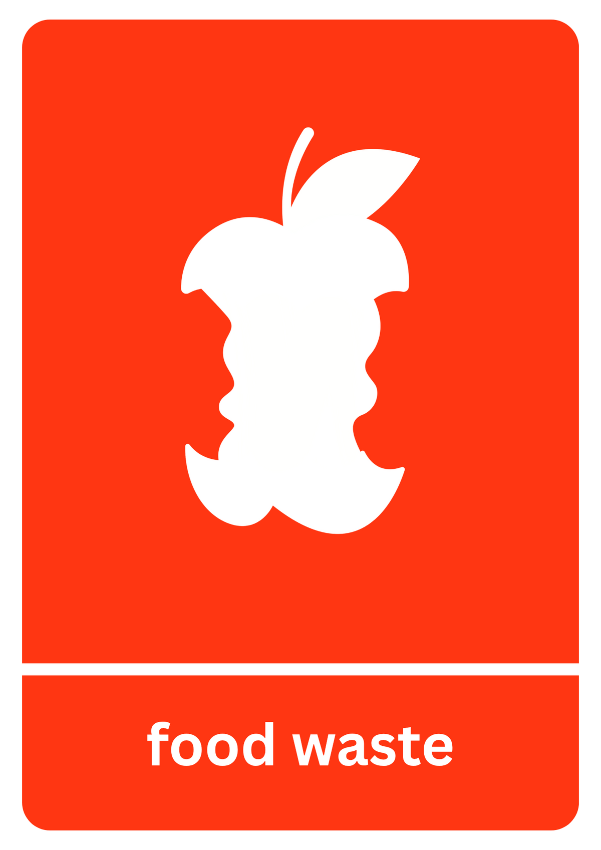 A5 Red Food Waste Sticker