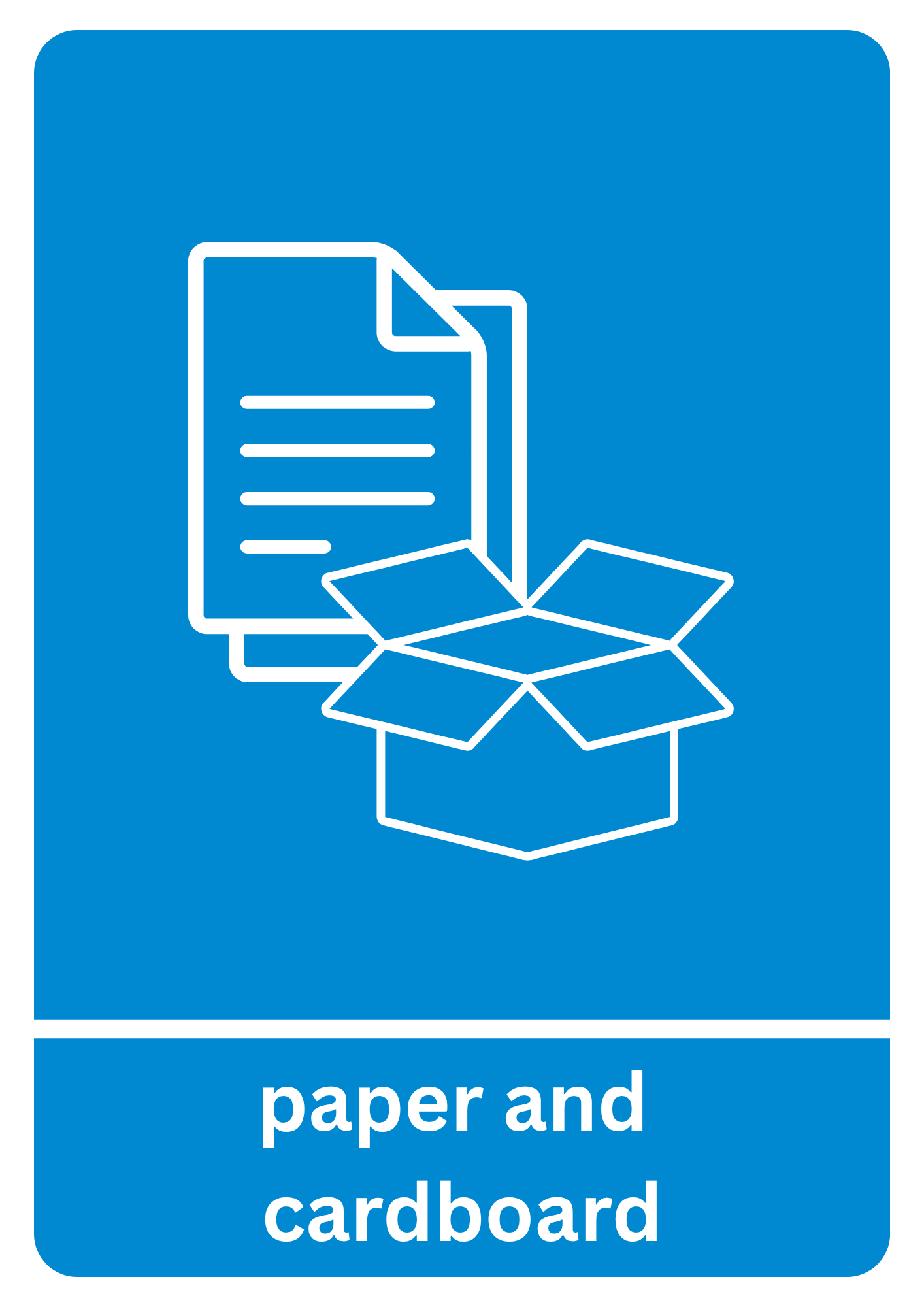 Downloadable Paper and Cardboard Recycling Sticker