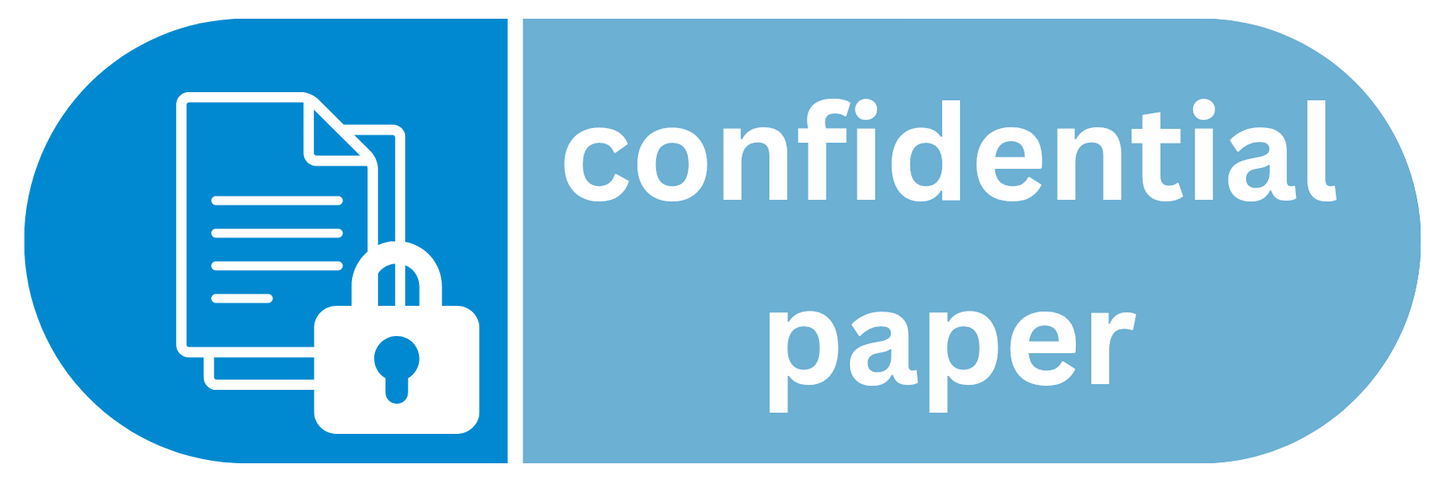 Confidential Paper Recycling Pill Shaped Sticker