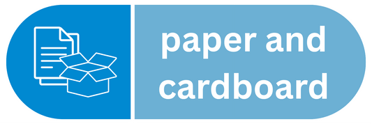 Paper and Cardboard Pill Shaped Recycling Sticker