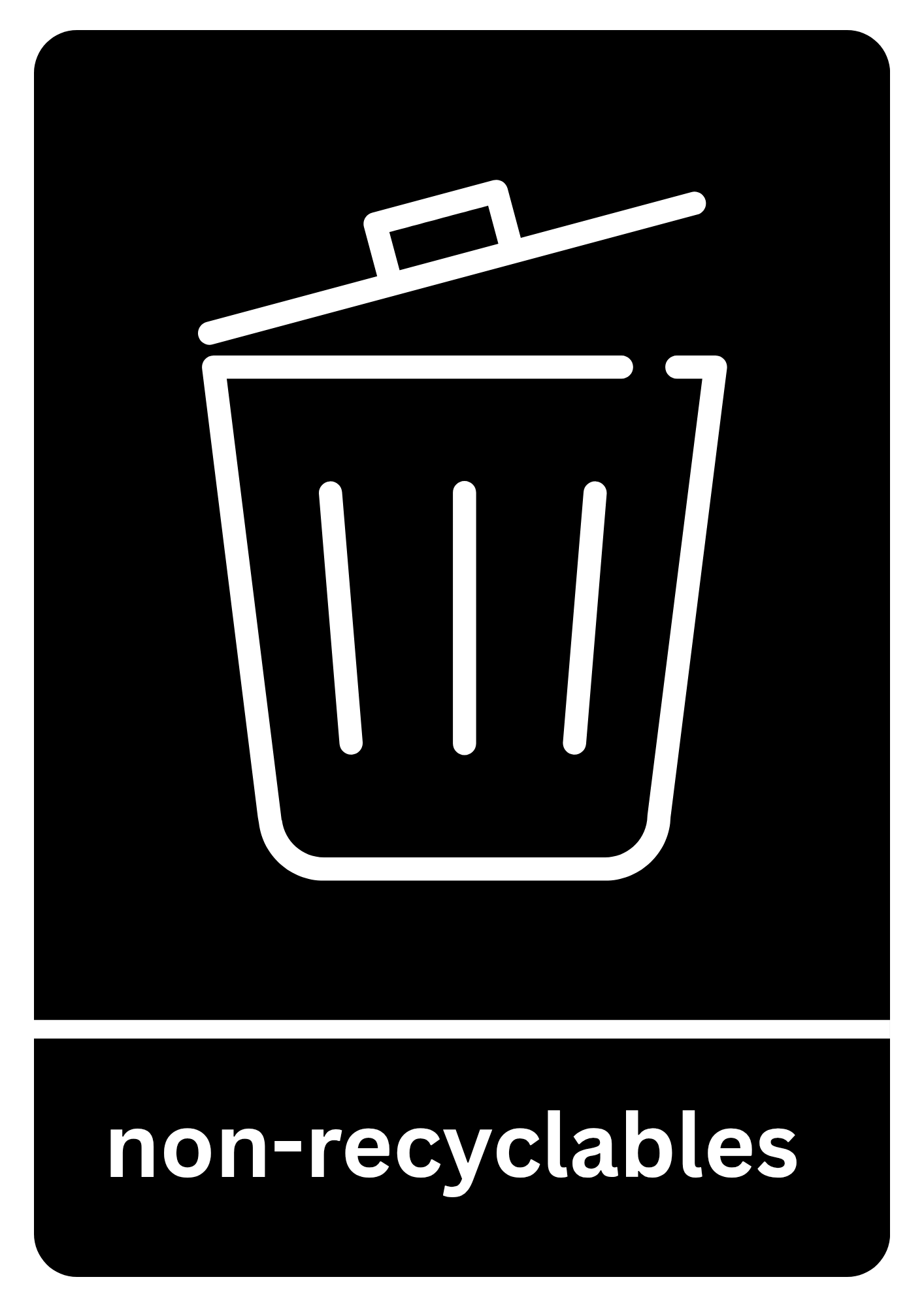 Adesivo scaricabile formato A4 verticale non riciclabile