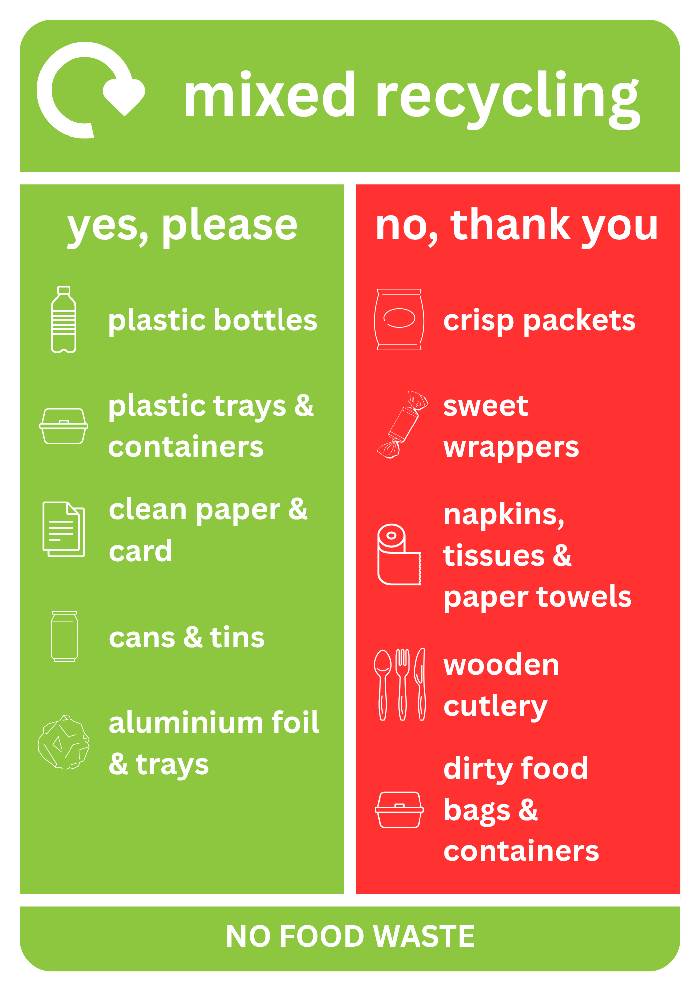 Detailed A4 Mixed Recycling Sticker