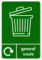 A5 Dark Green General Waste Sticker