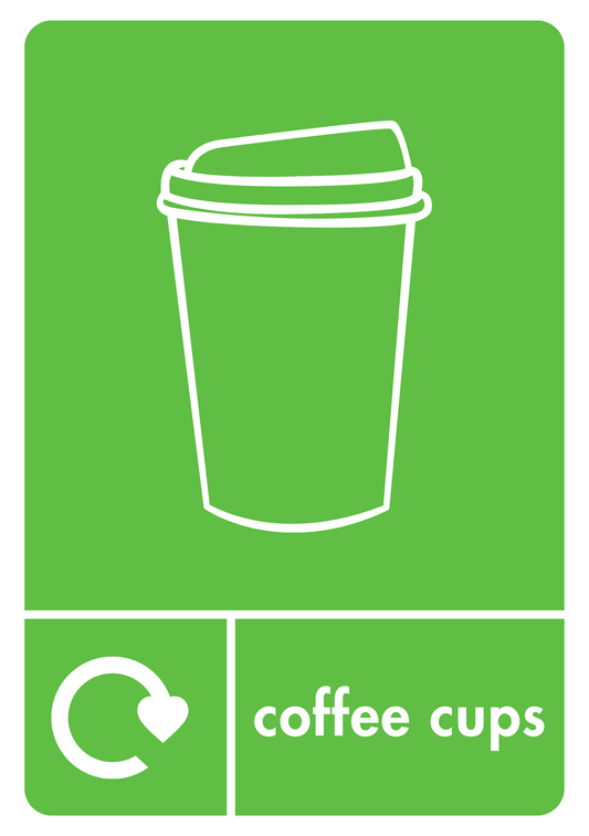 A5 Lime Green Coffee Cups Sticker