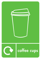 A5 Lime Green Coffee Cups Sticker