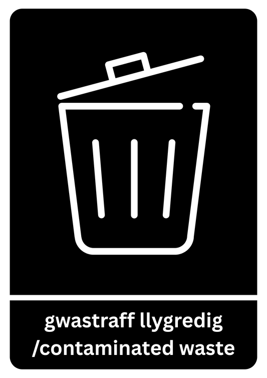 A5 Bilingual Contaminated Waste Sticker