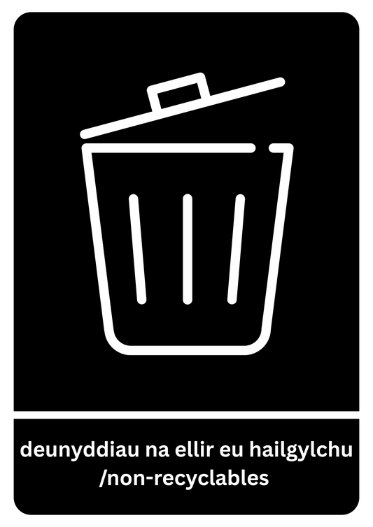 A5 Bilingual Non-Recyclables Sticker