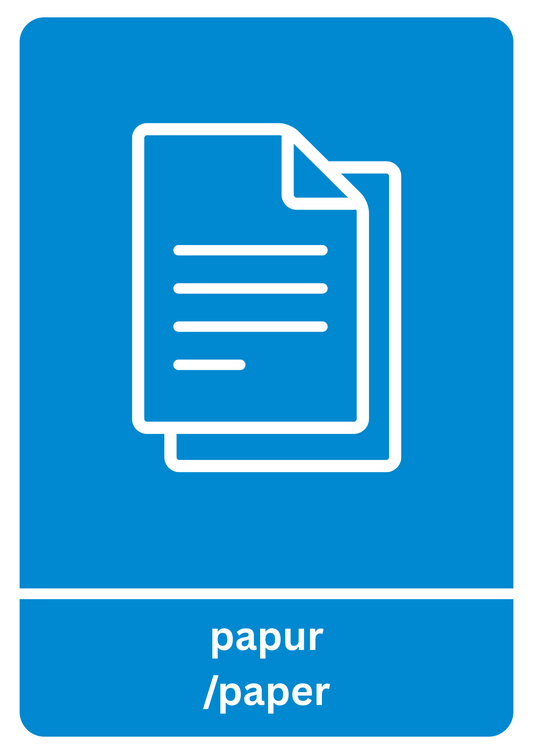 A5 Bilingual Paper Recycling Sticker