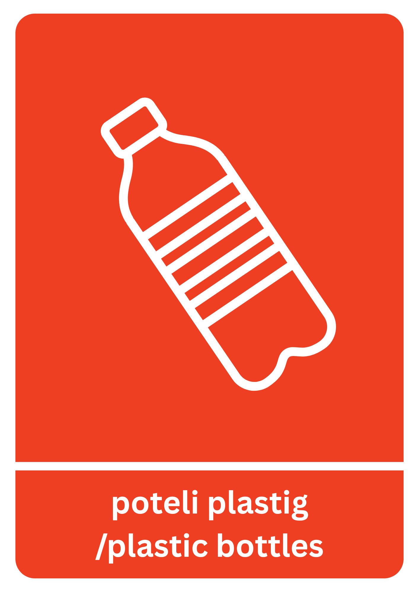 A5 Bilingual Plastic Bottles Recycling Sticker
