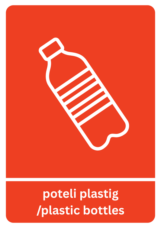A5 Bilingual Plastic Bottles Recycling Sticker