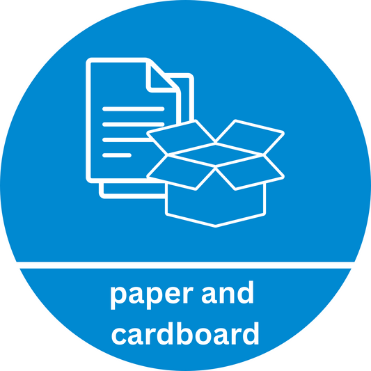 Circular Paper and Cardboard Recycling Sticker