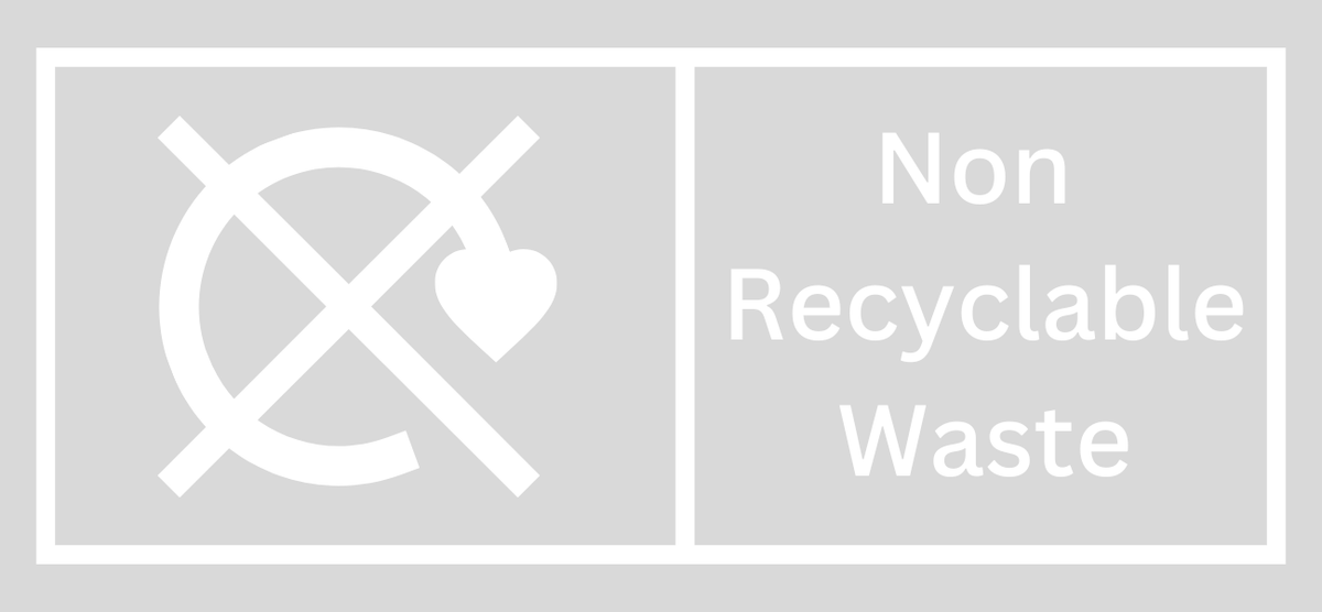 Clear Non Recyclable Waste Lid Label
