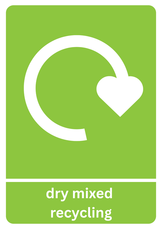 A4 Dry Mixed Recycling Sticker