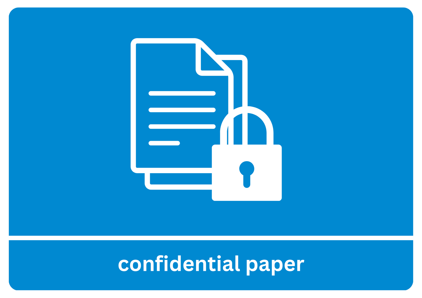A4 Confidential Paper Recycling Sticker