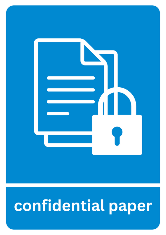A4 Confidential Paper Recycling Sticker
