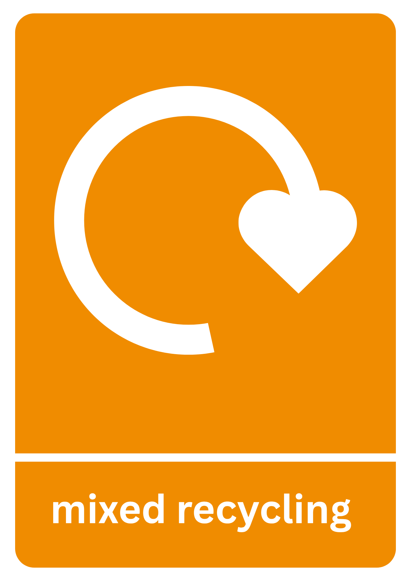 Orange Mixed Recycling Sticker