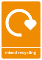 Orange Mixed Recycling Sticker
