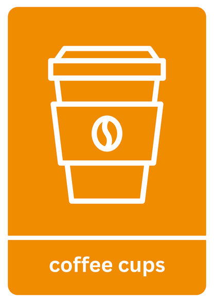 Downloadable Coffee Cups Recycling Sticker