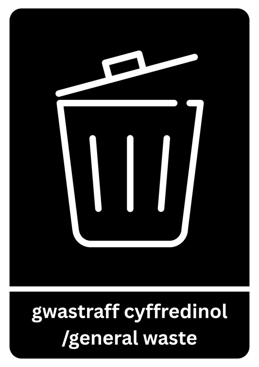 Downloadable Bilingual General Waste Sticker