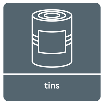 Downloadable Tins Recycling Sticker