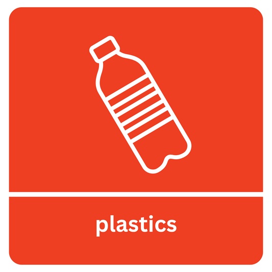Square Plastics Recycling Sticker