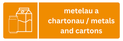 Bilingual Metals and Cartons Sticker