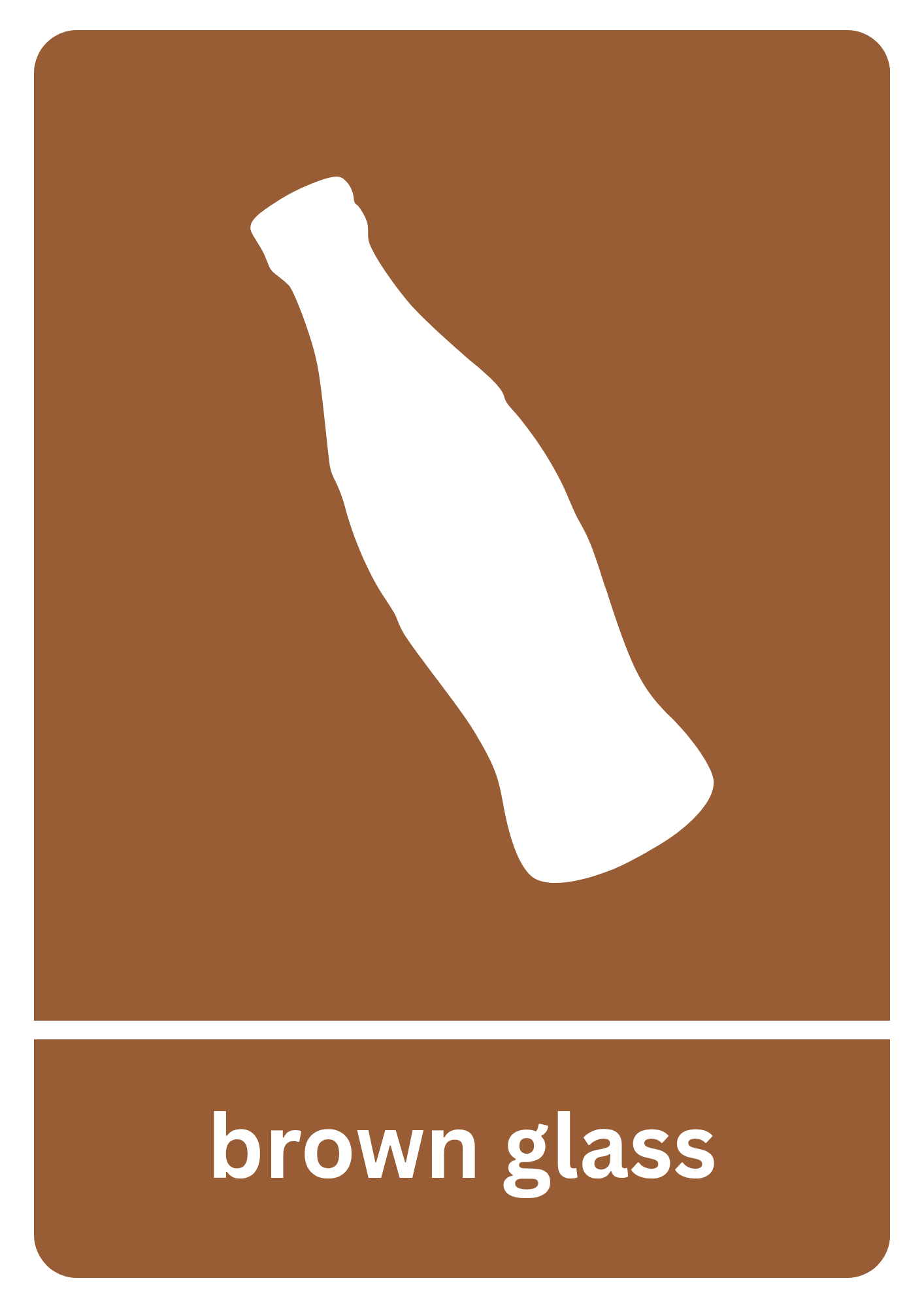 Brown Glass Recycling Sticker