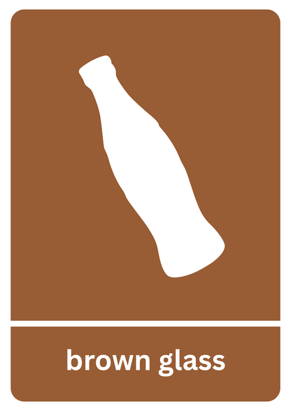 Brown Glass Recycling Sticker