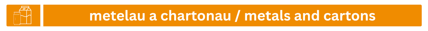 Bilingual Metals and Cartons Sticker