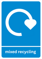 Blue Mixed Recycling Sticker