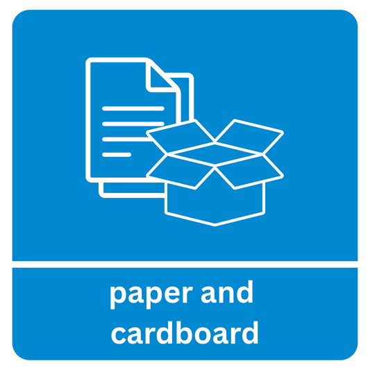 Square Paper and Cardboard Recycling Sticker