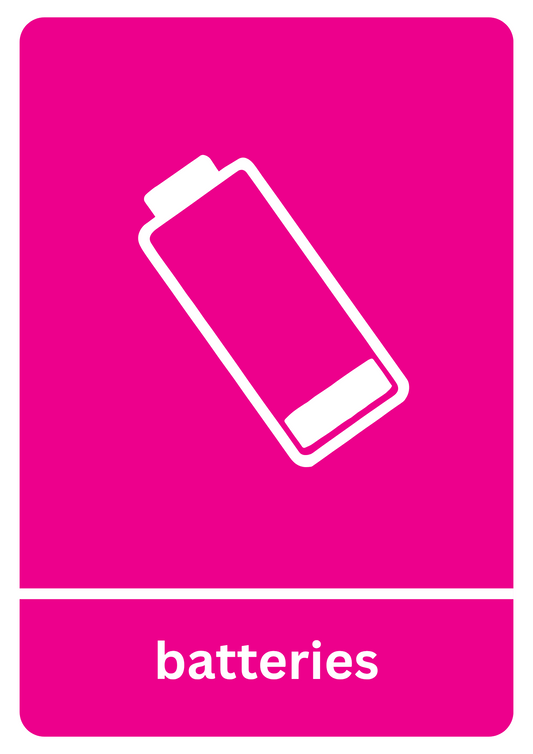 A5 Batteries Recycling Sticker