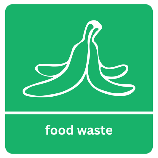 Square Food Waste Recycling Sticker