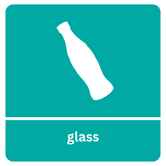 Square Glass Recycling Sticker