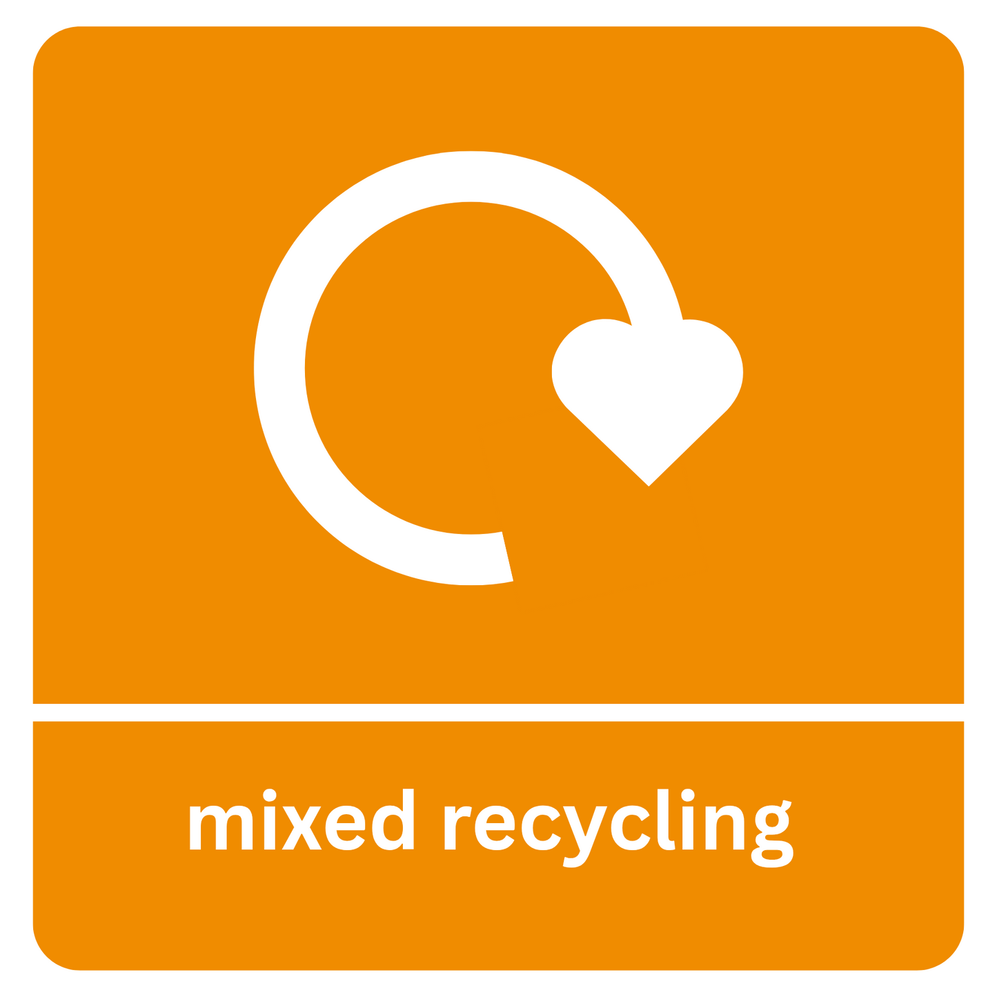 Orange Mixed Recycling Sticker