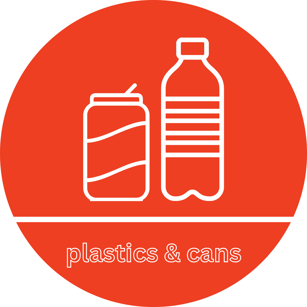Circular Plastics & Cans Recycling Sticker - Reduced to Clear