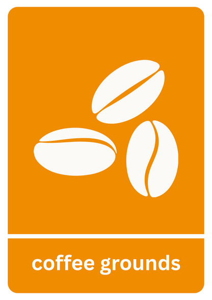 Downloadable Coffee Grounds Recycling Sticker