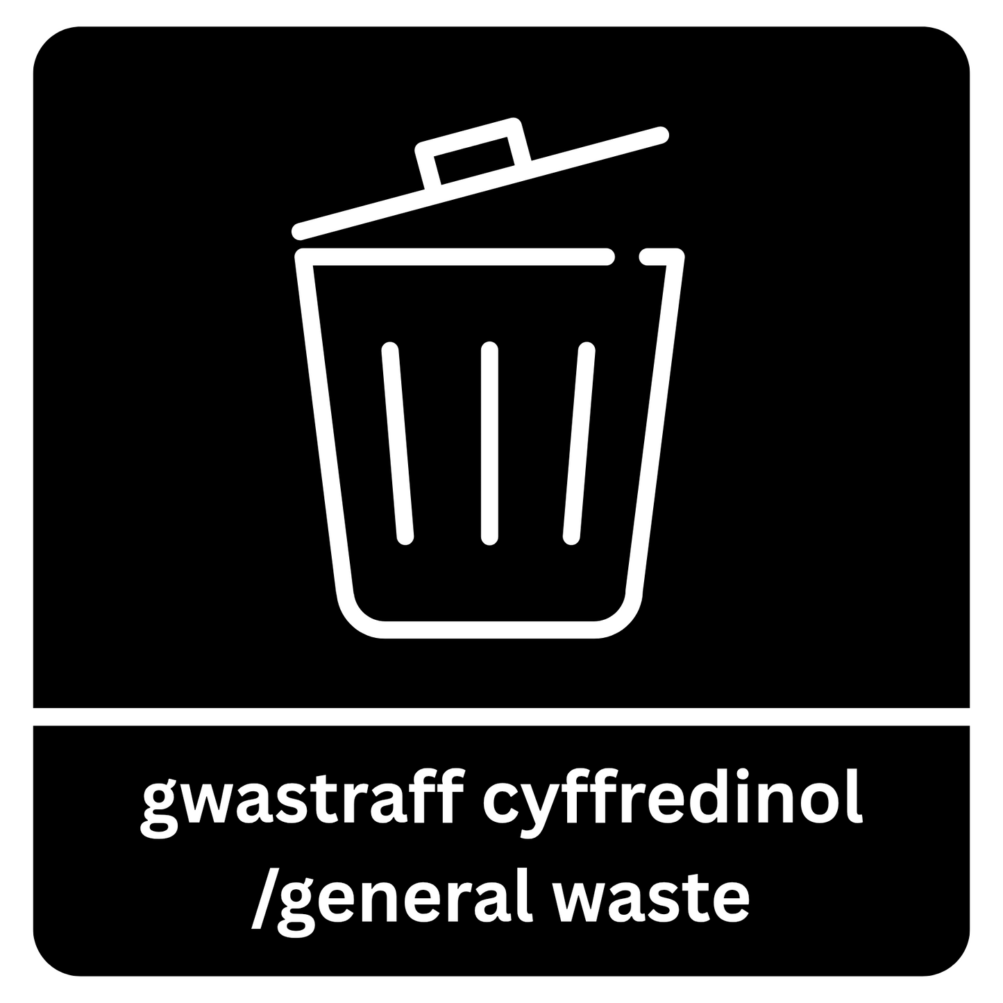 Bilingual General Waste Sticker