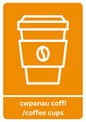 A5 Bilingual Coffee Cups Sticker